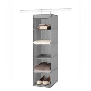 NWT-Whitmor Hanging Accessory Shelves-5 Sections-Sturdy Metal Frame & Hooks